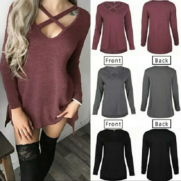 Burgundy Oversized Top - Picture 3 of 4